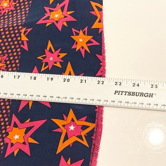 BIMBA&LOLA Skirt EU 40/M Silk Stars A-Line Pleated Silver Hot-Pink Coral Purple - Picture 8 of 9